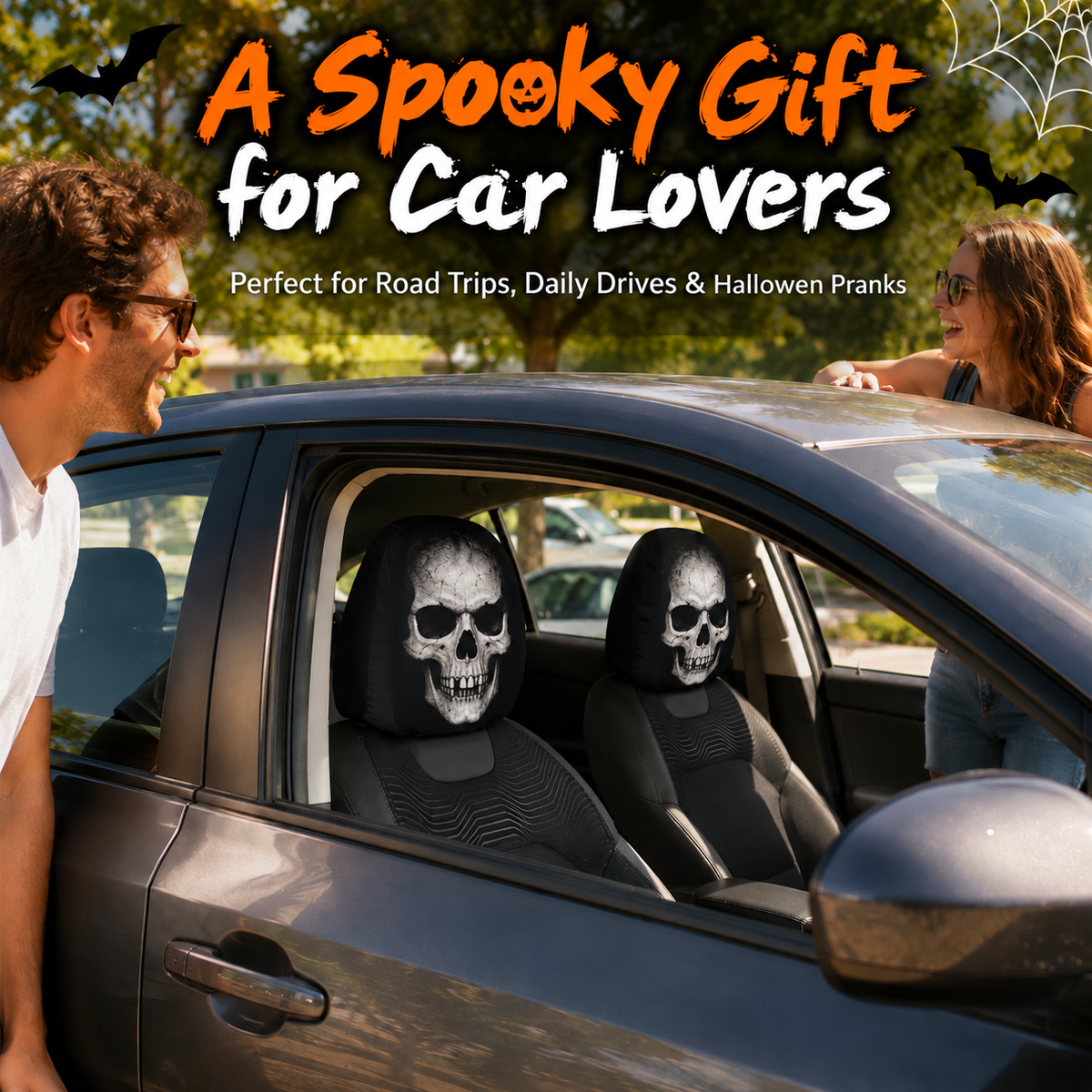 🎃 Halloween Spooky Face Car Headrest Covers™