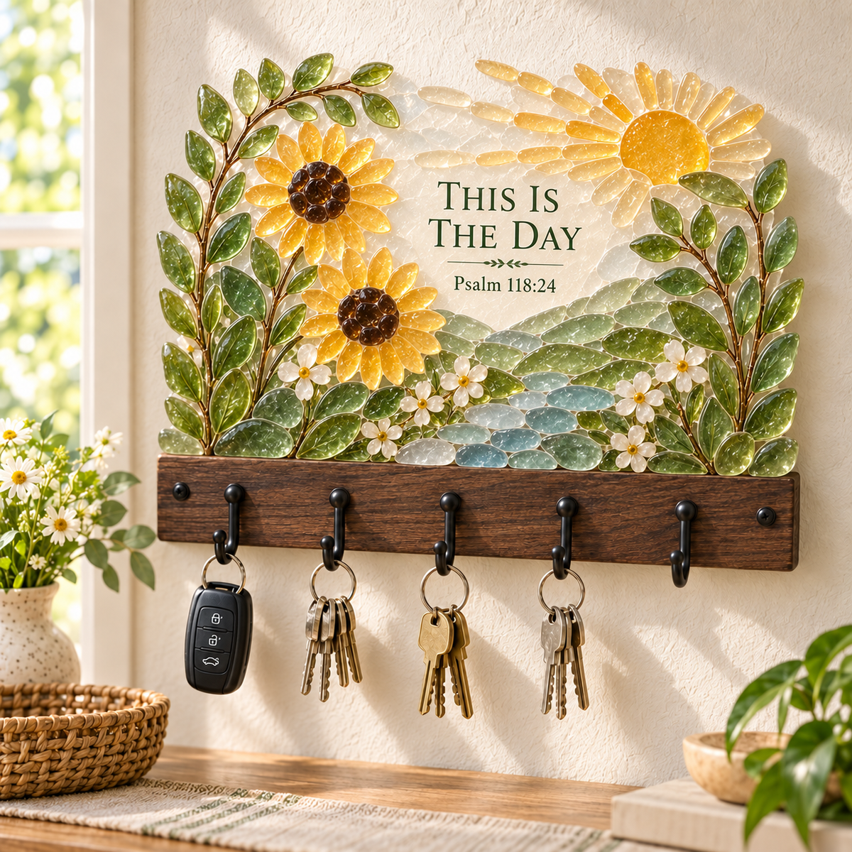 🔥LAST DAY 70% OFF - ✝️Heirloom Faith Sea Glass Key Holder Collection