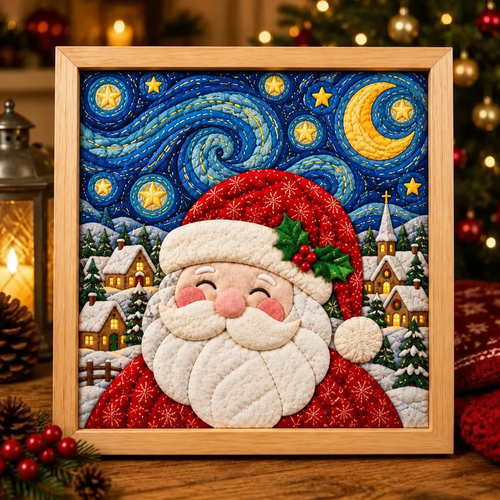 🎨 Santa’s Christmas Masterpieces No-Sew Fabric Art Collection