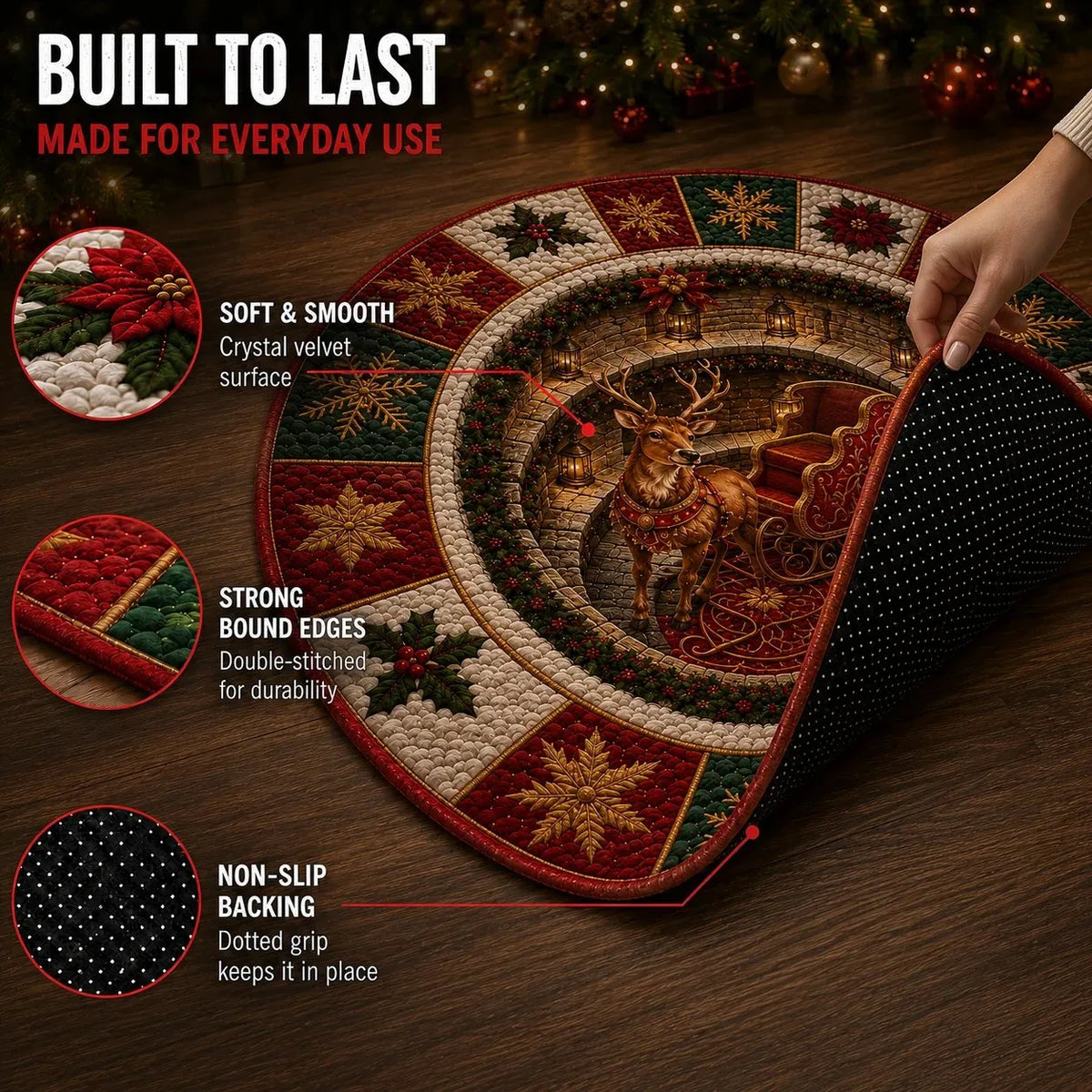 🎅3D Christmas Gnome Optical Illusion Rug | Fun & Festive Must-Have Home Décor