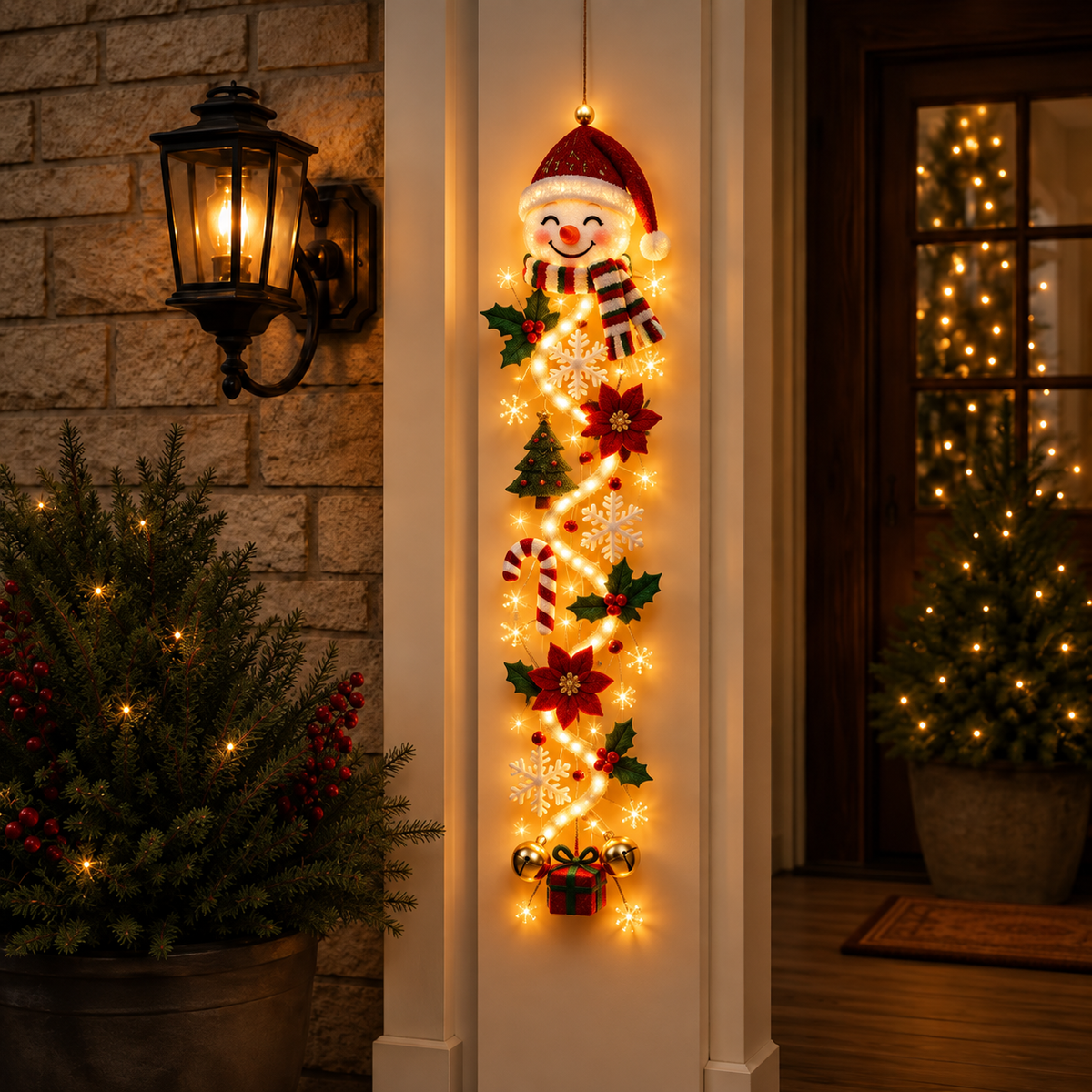 🔥Limited time 70% OFF -✨🎄Light‑Up Glowing Christmas Door Hanger - Festive Home Decor