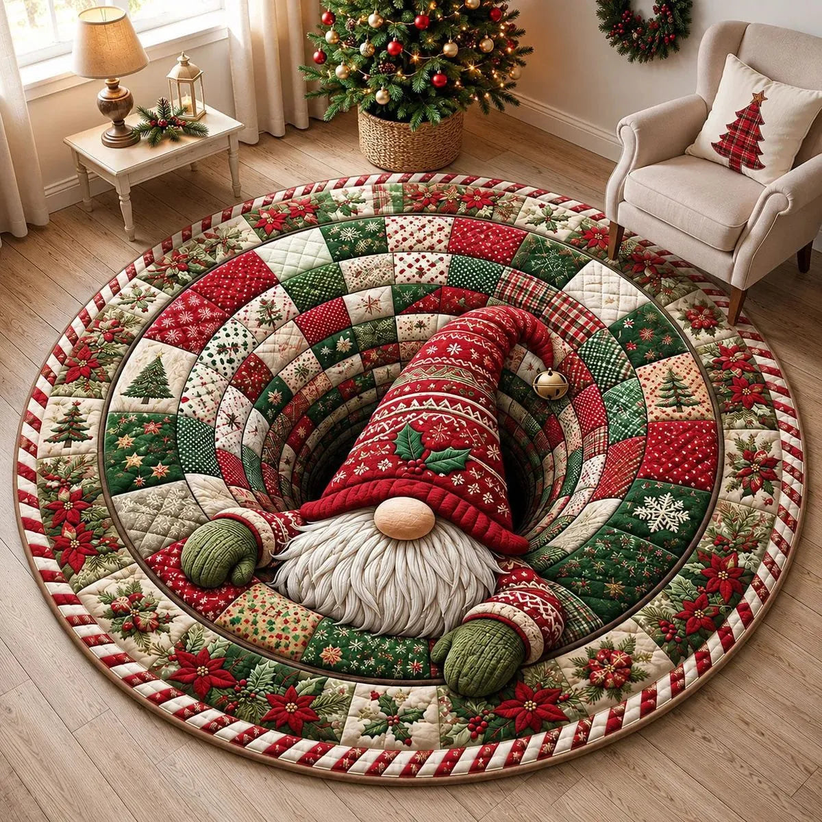 🎅3D Christmas Gnome Optical Illusion Rug | Fun & Festive Must-Have Home Décor
