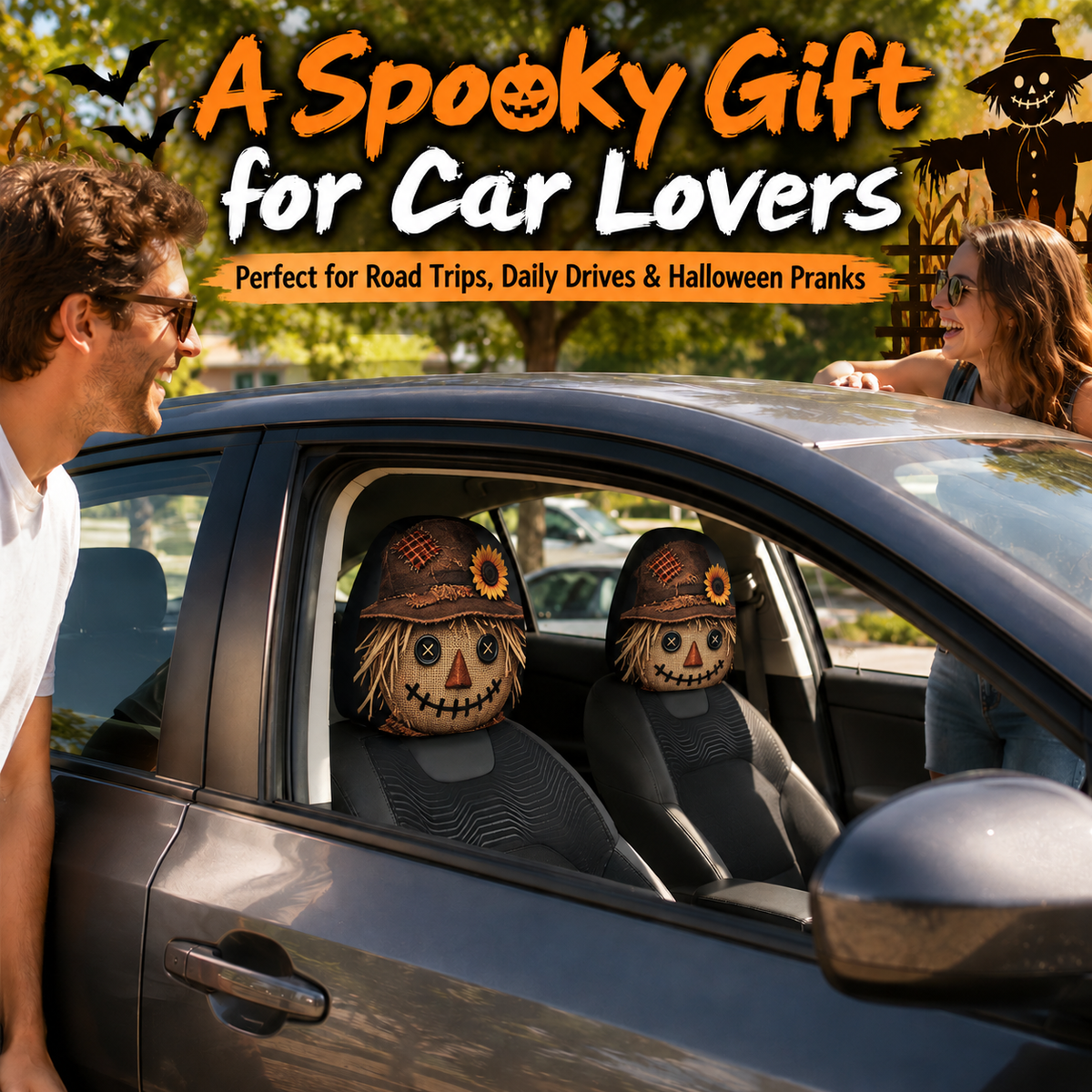 🎃 Halloween Spooky Face Car Headrest Covers™