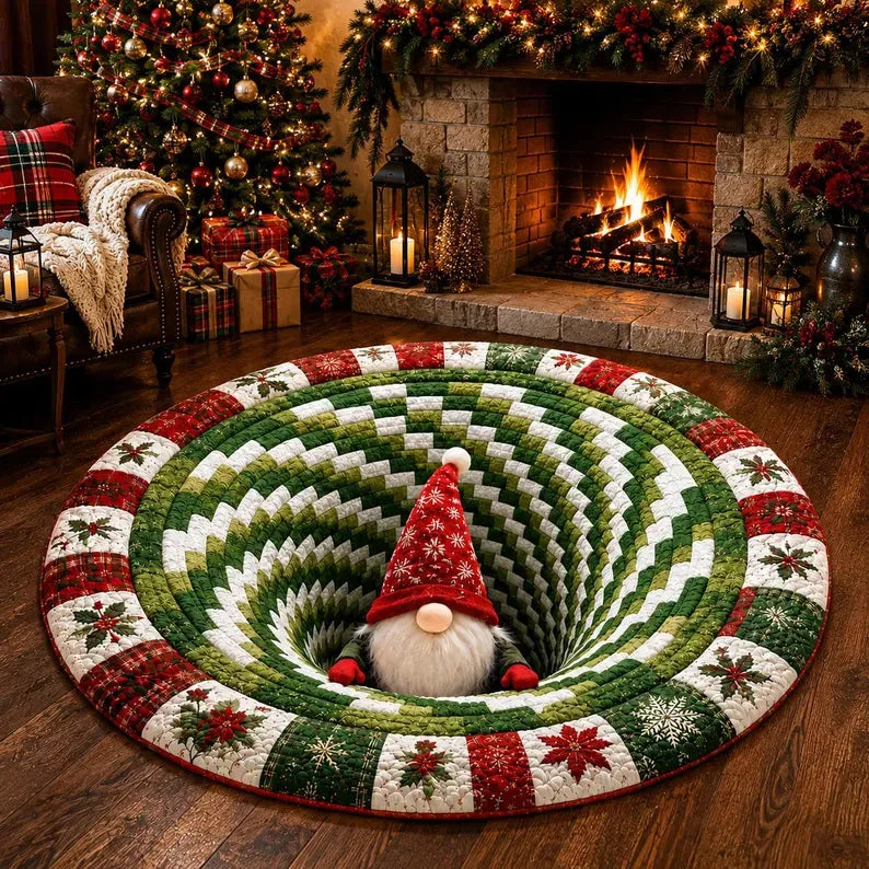 🎅3D Christmas Gnome Optical Illusion Rug | Fun & Festive Must-Have Home Décor