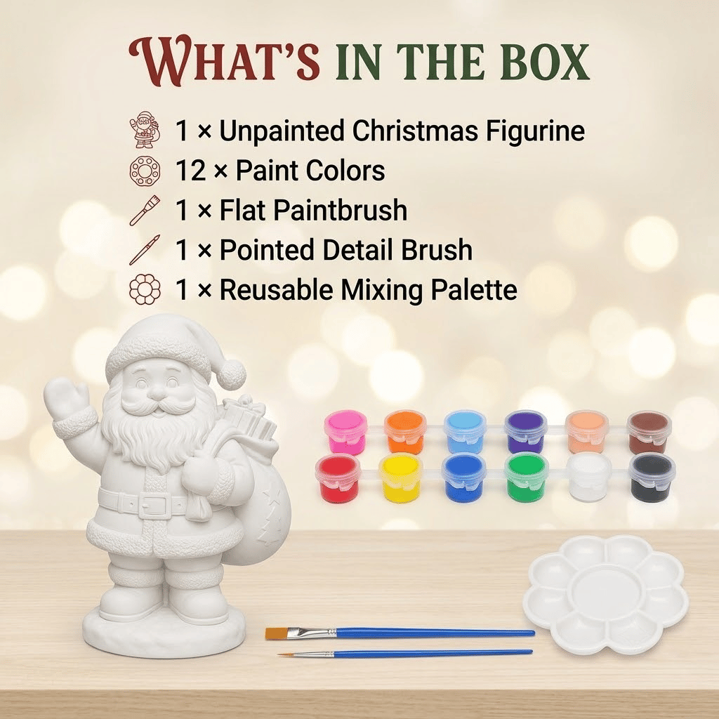 🔥Limited time 70% OFF -🎄- 🎨 Beginner-Friendly DIY Christmas Figurine Painting Kit | Create Your Own Festive Holiday Decorations 🎄💕