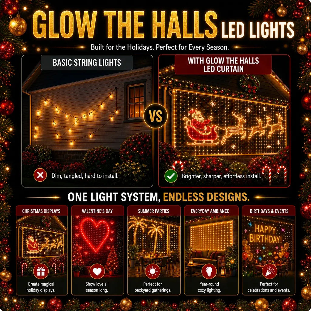 TODAY'S SPECIAL OFFER-50% OFF 🔥Christmas LED Curtain String Lights