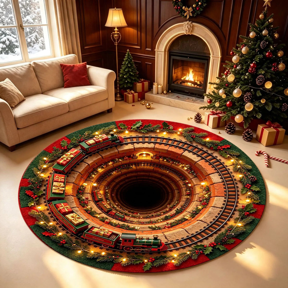 🎅3D Christmas Gnome Optical Illusion Rug | Fun & Festive Must-Have Home Décor
