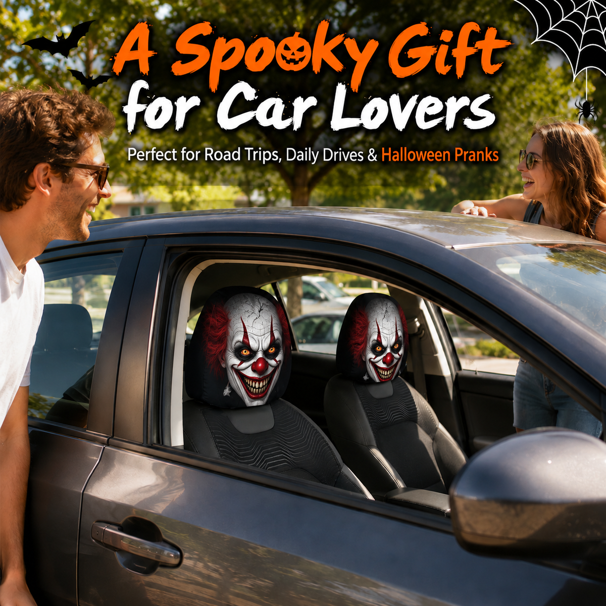 🎃 Halloween Spooky Face Car Headrest Covers™