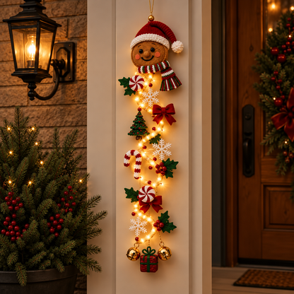 🔥Limited time 70% OFF -✨🎄Light‑Up Glowing Christmas Door Hanger - Festive Home Decor