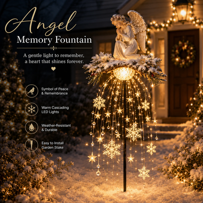 LAST DAY 70% OFF ❤️ Cardinal Memory Fountain – Lighted Christmas Remembrance Garden Decor