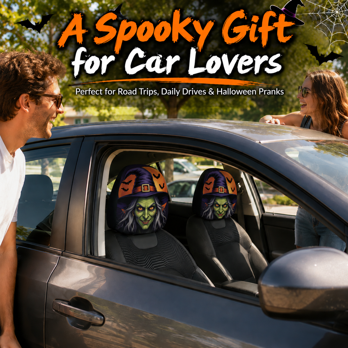 🎃 Halloween Spooky Face Car Headrest Covers™
